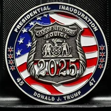 EL16-006 Trump Vance President 47 New York City Police Challenge Coin for NYPD M