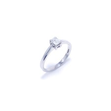 Platinum Emerald-Cut Diamond Ring