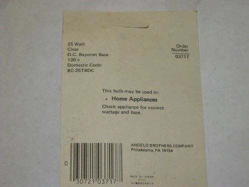 Abco BC-25T8DC 25 Watt 130V Bulb D.C. Bayonet Base Clear Appliance Lamp (03717) - Image 2 of 3