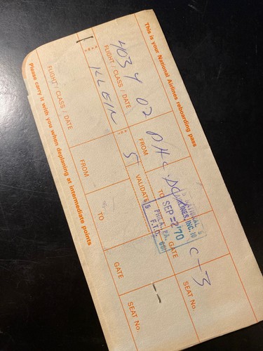 1970 National Airlines Biglietto Busta Stub Bagaglio Assegno Washington DC - Foto 2 di 4