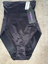 NWT Naomi & Nicole Black High Waist Shapewear Brief CV775 Firm Control Large $34