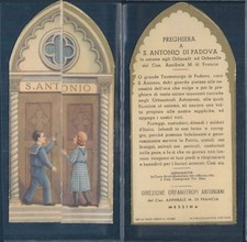  WW2 RARO SANTINO MILITARE S.ANTONIO CON PREGHIERA AI SOLDATI D'ITALIA-N.4588