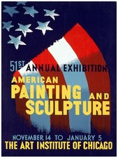 2618.American painting sculpture vintage Poster.Decorative Art.Interior design