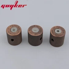 GUYKER Electric Guitar Bass Knobs Bronze Brass Bullet Case Style 3PCS