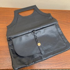 Tasche Leder Scandiano Schwarz 2in1 Handtasche Vintagetasche Ledertasche Clutch