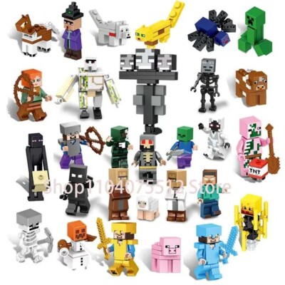 29 Stück Minecraft Bausteine Spiel Steve Figuren Pixel World Figuren Mini