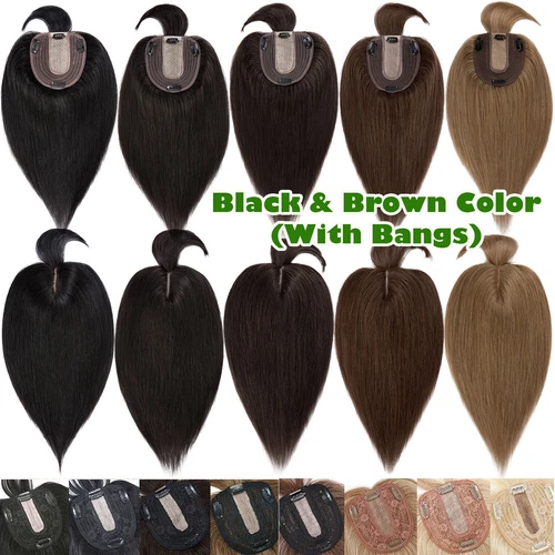 100% Echthaar Topper Toupet Extensions Clip In Remy Human Hair Toupee Haarteil l - Bild 19 von 84