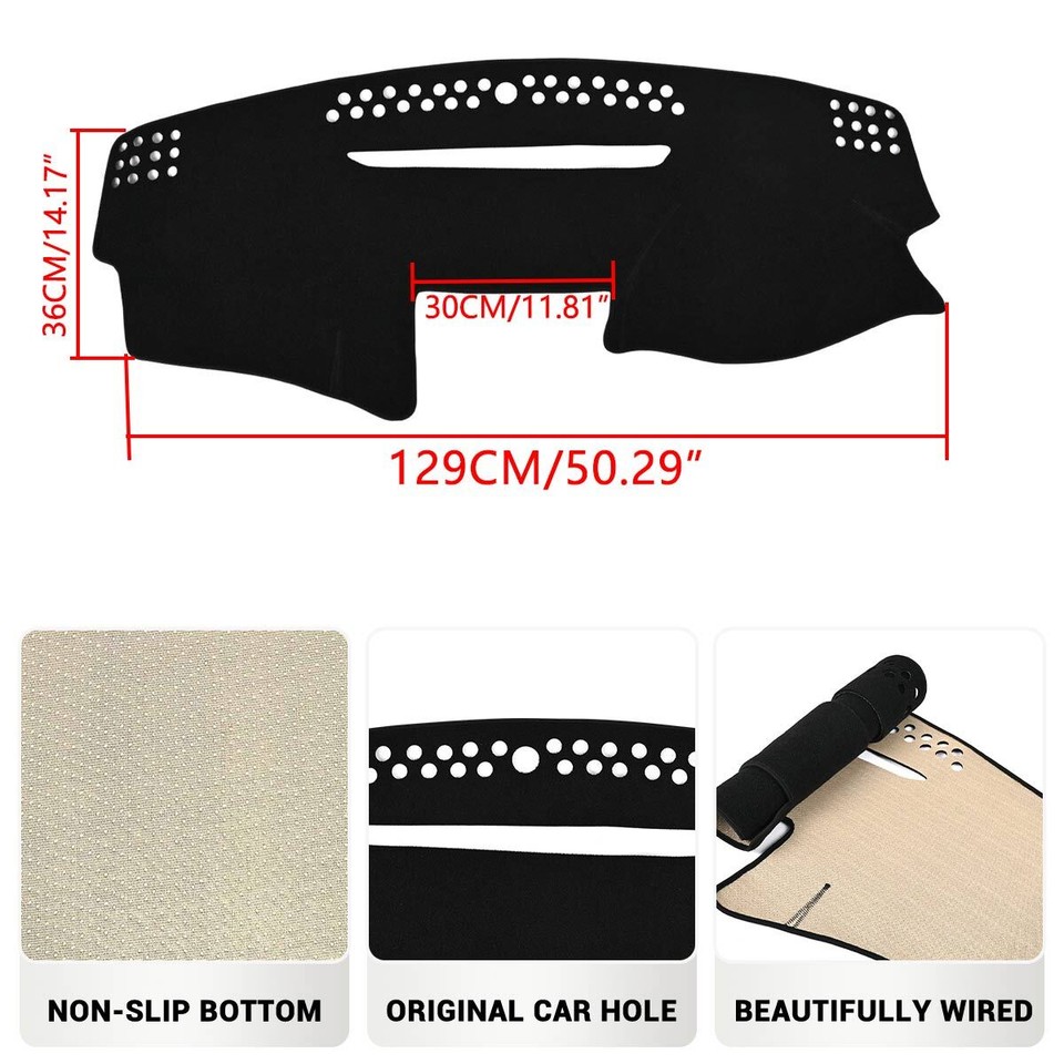 For Toyota Camry XV40 2007-2011, Dashboard Cover Mat Pad Anti Glare Dash Sun Shade Protector Carpet Car Accessories