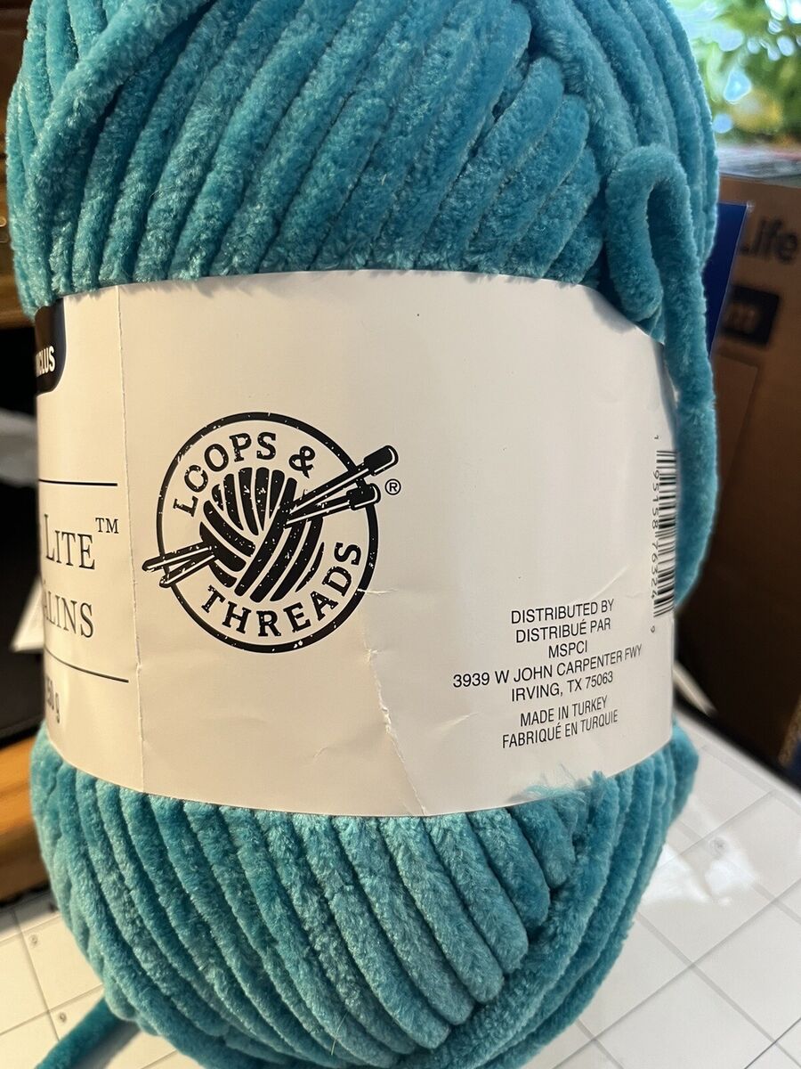 Loops & Threads Chenille Home Slim Yarn TURQUOISE 218 YDS Loops & Threads Chenille Home Slim Yarn TURQUOISE 218 YDS