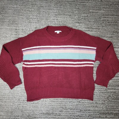 American Eagle Size XS Women Sweater Crew Neck Long Sleeve Casual Maroon