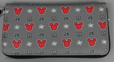 Disney Mickey Mouse Gray M 228 Zip Around Wallet NWOT