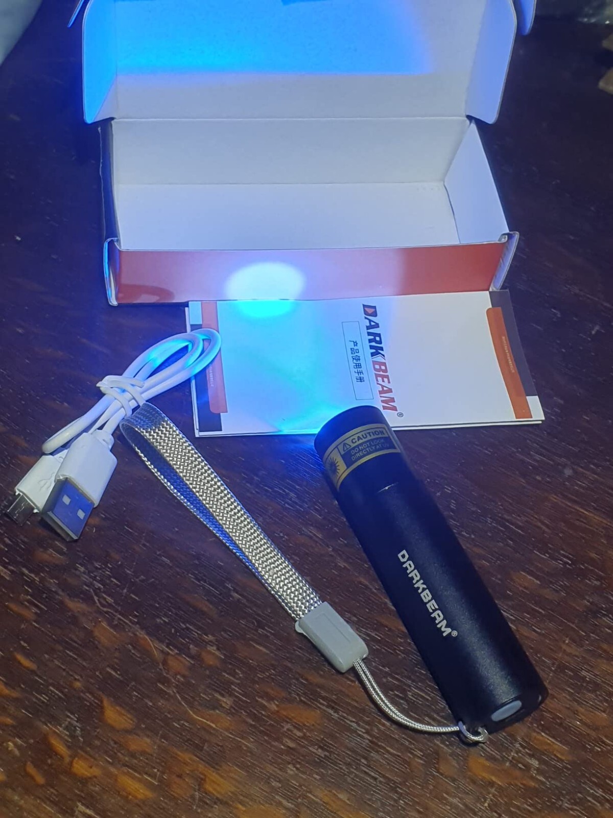 DARKBEAM UV Black Light Flashlight Mini 365nm - Rechargeable USB Strong Ultra...