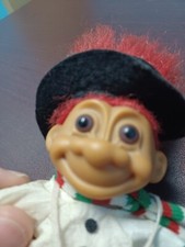 Russ Troll Doll Christmas Snowman Outfit Carrot Nose Hat Scarf 5" Red Hair Male