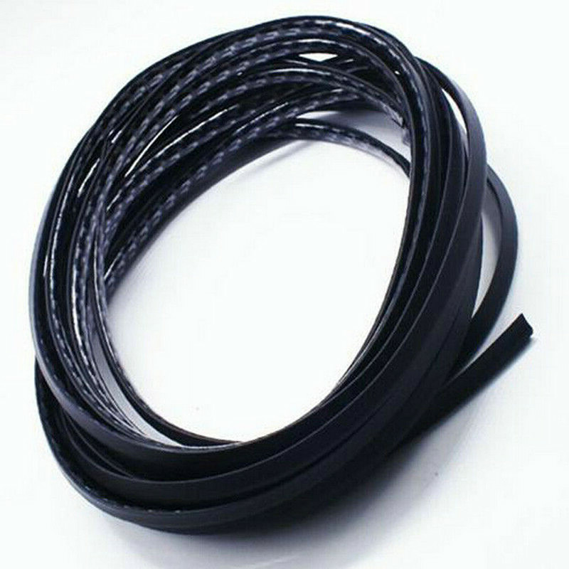 Carbon Fiber Look Car Door Edge Rubber Strip Scratch Protector Moulding Trim 5M