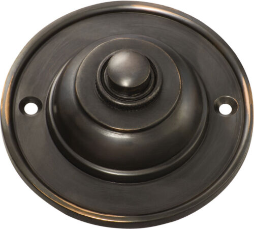 classic round brass 75 mm diameter 12 V wired door bell press,button,6 finishes - Picture 9 of 13