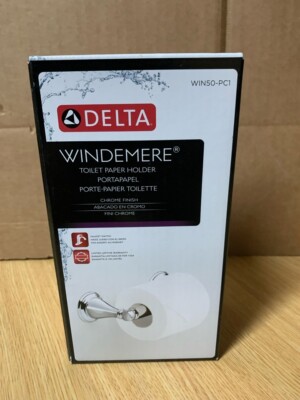 Delta Windemere Polished Chrome Wall Mount Spring-loaded Toilet Paper Holder