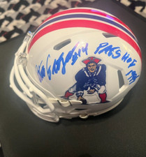 STEVE GROGAN AUTOGRAPHED NEW ENGLAND PATRIOTS MINI HELMET W/COA & PATS HOF