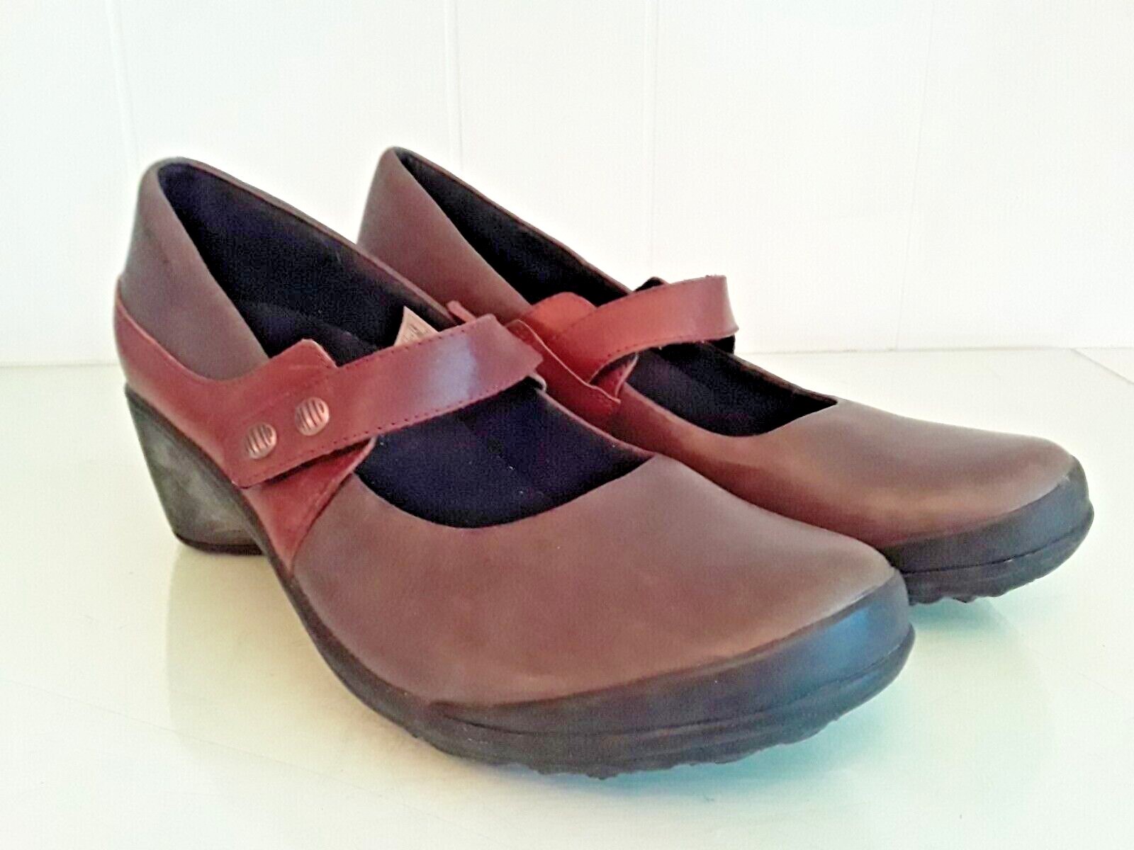 Merrell Veranda Emme donna tg 10 41 marrone pelle oliva tacco con cinturino Mary Jane