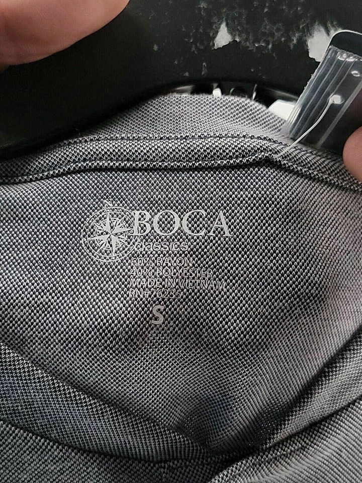 Camiseta Masculina Boca Classics Manga Longa Tamanho Pequeno Cinza Sólido Mistura de Rayon Nova com etiquetas - Imagem 3 de 4