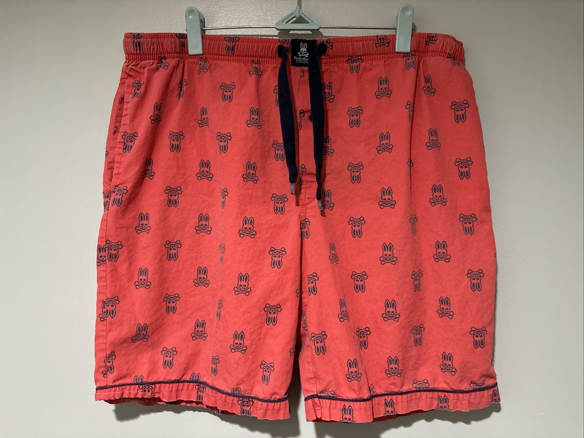 Psycho Bunny Men's Medium All Over Print Pajama Lounge Shorts Cotton Red  AOP EUC | eBay