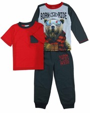 St. Eve Boy's 3 PC Mix Match Flame Resistant Pajama Sleep Set L 14/16 NWT Bear
