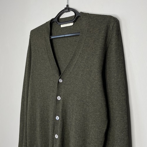 Suitsupply Mens V-Neck Green Cotton Cashmere Blend Cardigan Size XS - Picture 3 of 5