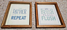 Bathroom  Country Farmhouse Bathroom Wash Decor Rustic Sign Wall Art Wooden