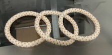 Gold and White Crocheted Nepal Bracelets. Beaded Nepal Seed Bead Bracelet. 1 PCs