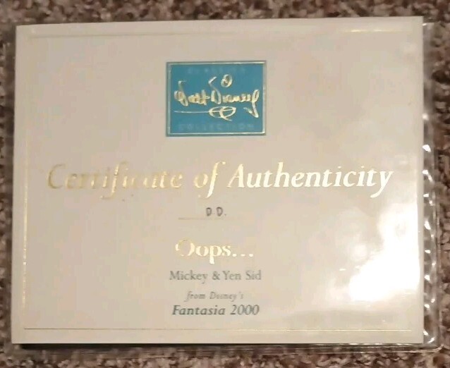 Sealed Walt Disney Classics Collection Certificate of Authenticity - Oops...