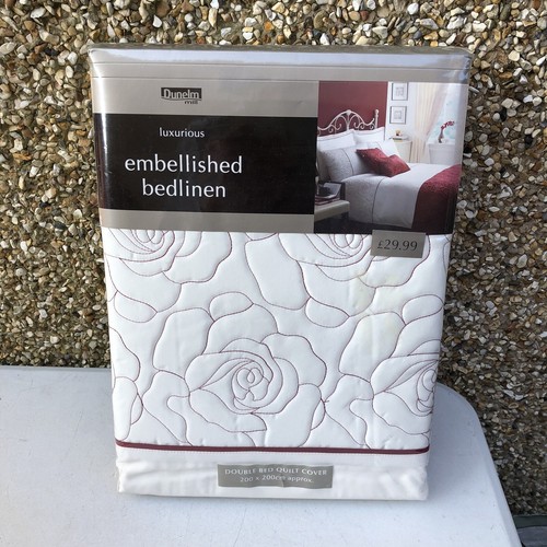 Dunelm Embellished Bedlinen Olivia Red Double Quilt Cover New eBay