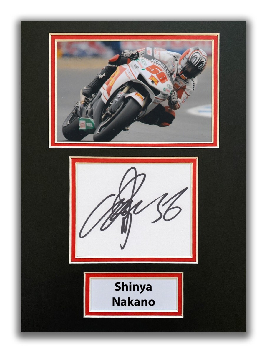 SHINYA NAKANO HAND SIGNED A4 MOUNTED PHOTO DISPLAY - MOTOGP