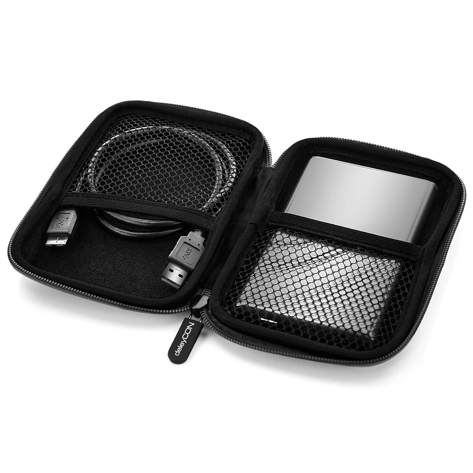 2,5 Zoll Festplattentasche Case Tasche für externe Festplatte HDD SSD 2 Fächer - Bild 4 von 4