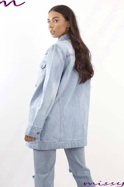Ladies longline top denim jacket