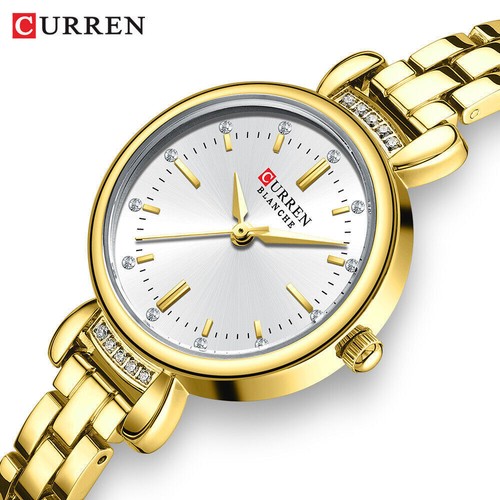 CURREN Women Analog Watch Elegant Rhinestone Steel Girls Wristwatch Female Watch - Picture 11 of 19