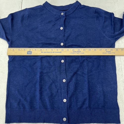 Dark Blue Long Sleeve Crew Neck Button-Up Cardigan Girls Size XX-Large NEW - Picture 5 of 6