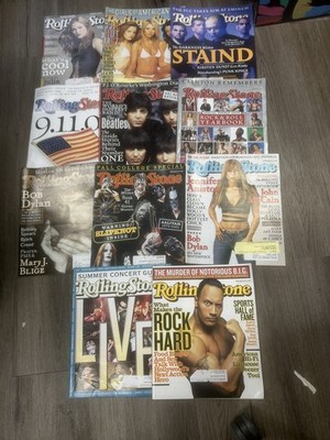 Rolling Stone magazines lot of 11 2001 The Beatles Bob Dylan good condition