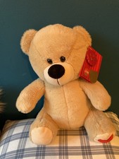 Keel / Clintons Teddy Bear Red Heart On Foot - original tags - approx 10” seated