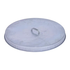 55 Gallon Drum Cover Galvanized Steel Lid with Handle   Fits Closed Head Barrel