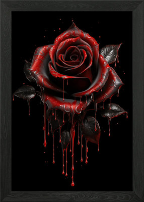 Red Rose Framed Wall Art Poster Canvas Print Picture