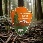 Vintage National Park Service Porcelain Sign Camping Hunting US Forestry Service