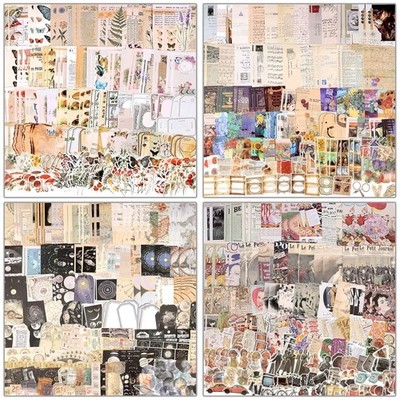 Scrapbook Paper Stickers Ephemera Set - 800pcs
