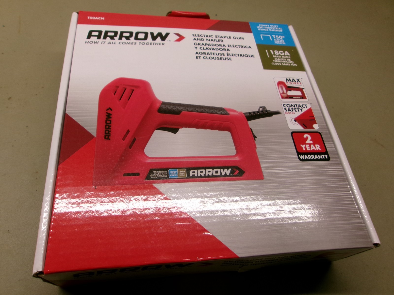 Arrow Fastener Red Corded Electric Staple Gun Stapler Nailer