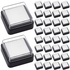 30PCS Empty Blank Ink Pad No Ink Mini Thumbprint Sponge Ink Stamp Pad Black Q...