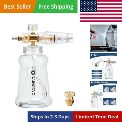#ad Foam Cannon for Pressure Washer Snow Clear Foam Cannon for Car Wash Stainle... $45.85