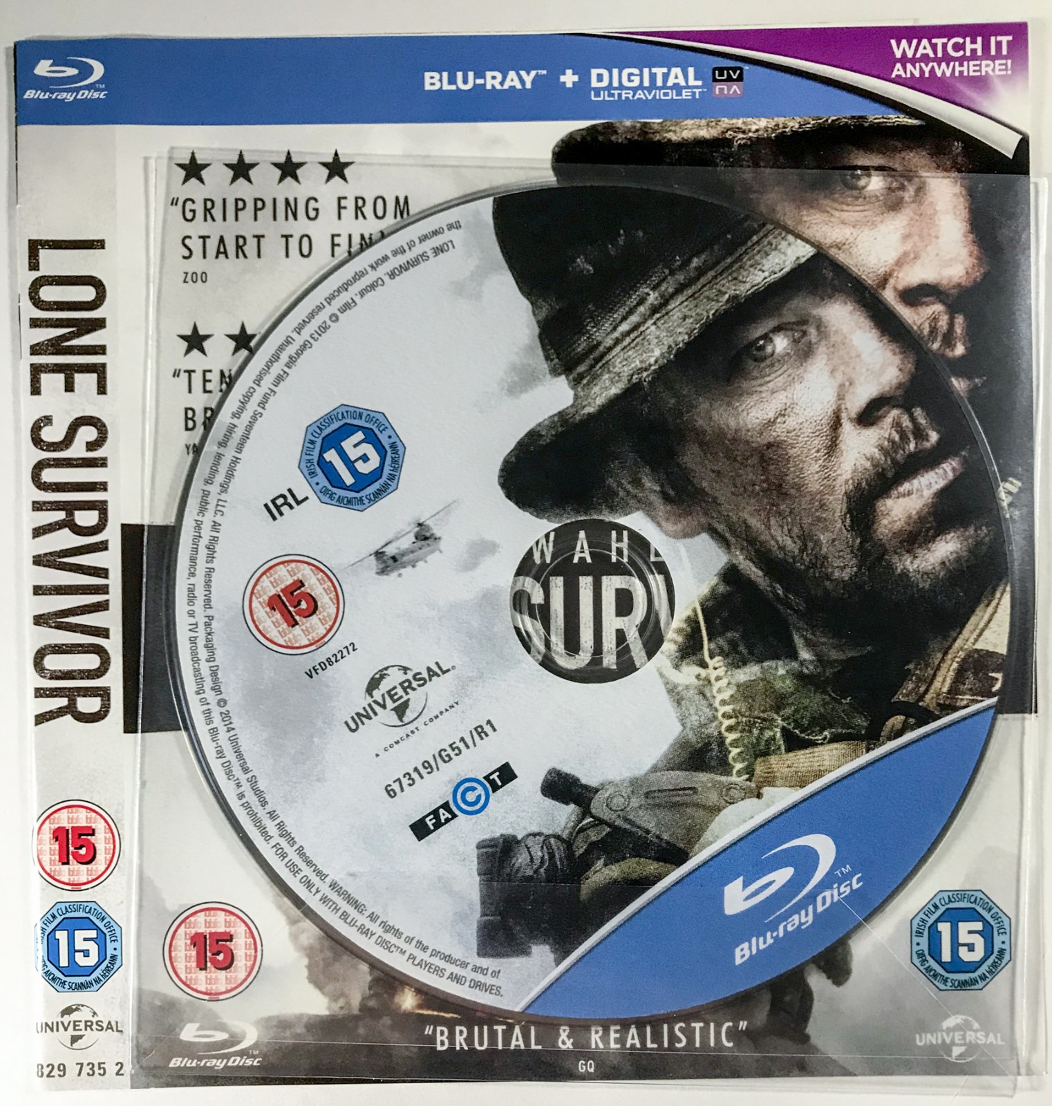 Lone Survivor (2013) [15] [Blu-ray] FREEPOST *NO CASE