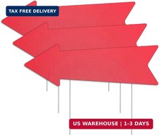 Red Arrow Signs with Stakes 16 X 5 Inches,This Way Directional Arrow Yard Signs,