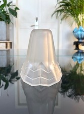 Tulipe pour luminaire Art Déco signée Degué - Verre dépoli - lampe lustre