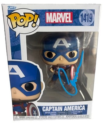 CHRIS EVANS Handsigniert ''Captain America'' Marvel Vaults Funko Pop! #1419 COA