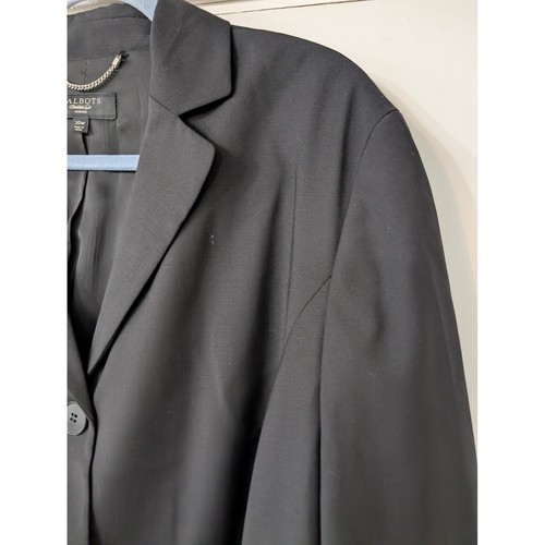 Talbots Woman Black Wool Blend Blazer Jacket Plus Size 20W career office - Bild 2 von 5