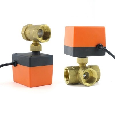 Neu AC220V 12V Messing Elektrischer Kugelhahn 2 Wege 3 Wege Motorisierte Wassersteuerung, UK